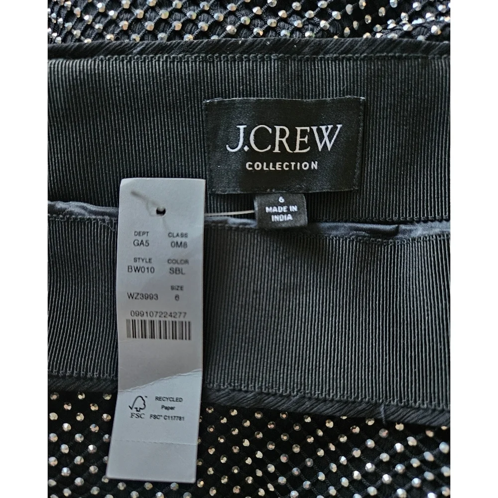 J.Crew Collection Side-Slit Rhinestone Skirt